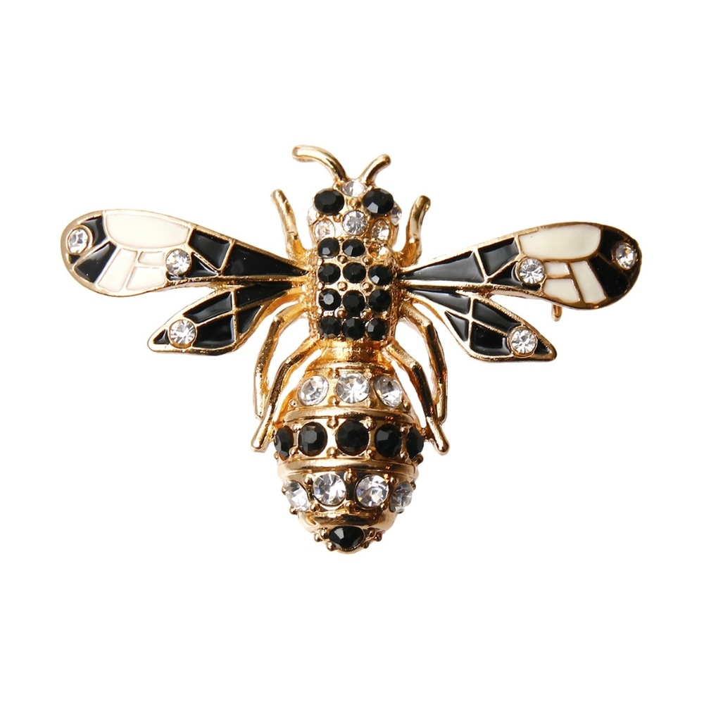 Black & White Bee Brooch